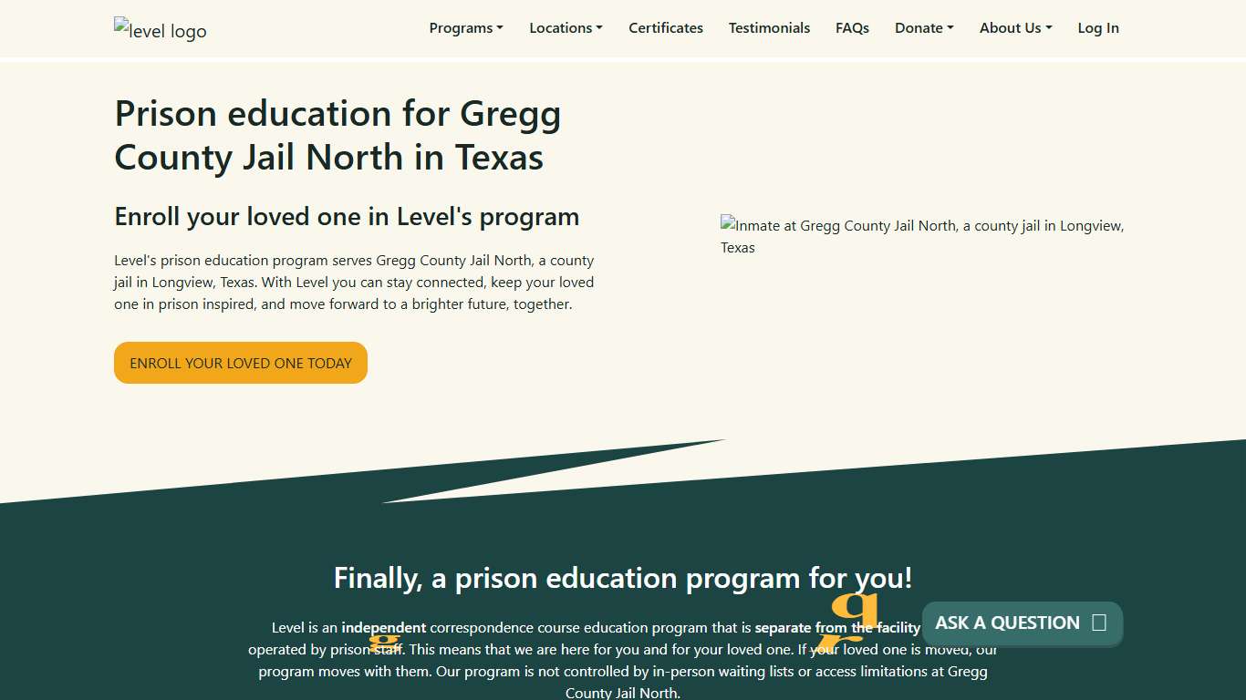 Prison Education For Gregg County Jail North - Level